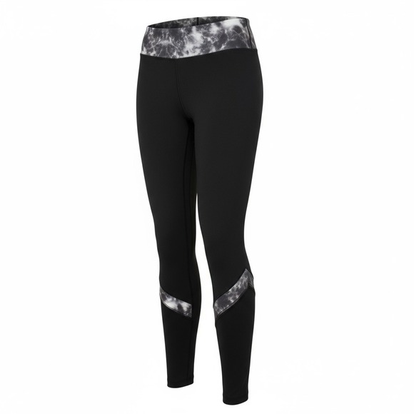 Lululemon Yogi Dance Pant Black/Black Roses Size 8  Stretch Breathable - Picture 1 of 10